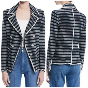 Veronica Beard Black and White Striped Blazer